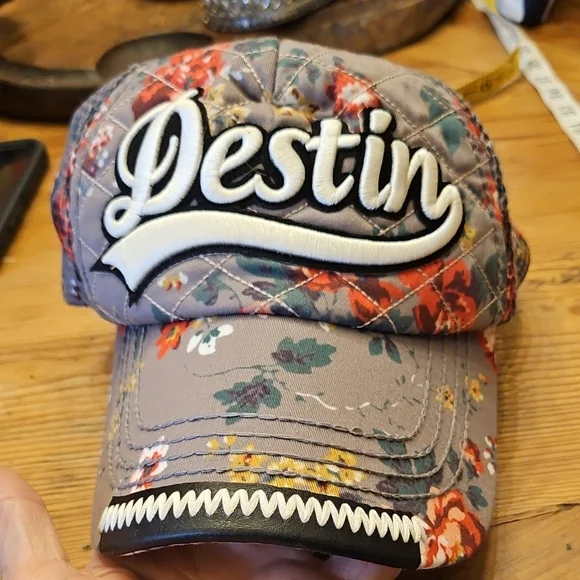 ? ? ? • ? Robin Ruth x Destin Vibes ? • ? ? ? Destin Florida Emerald Coast Cap Hat White Adjustable  main image 4